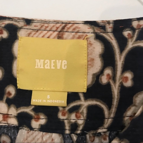 Anthropologie | Maeve Navy Floral Button Down Top - Picture 5 of 7